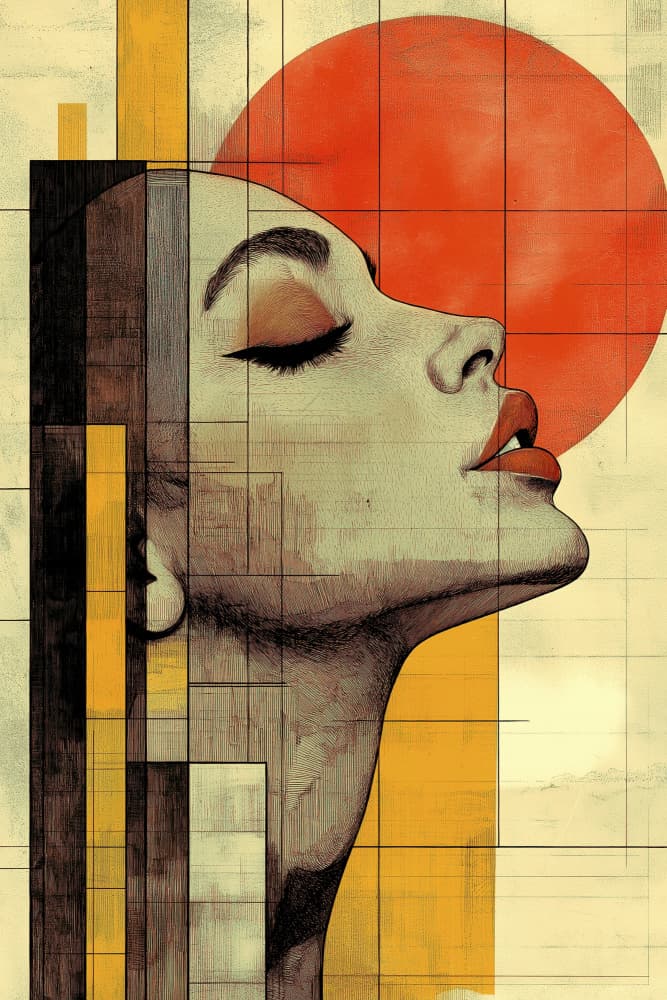 A Woman Face   3d Vintage Poster (16) by Mauro — canvas wall art