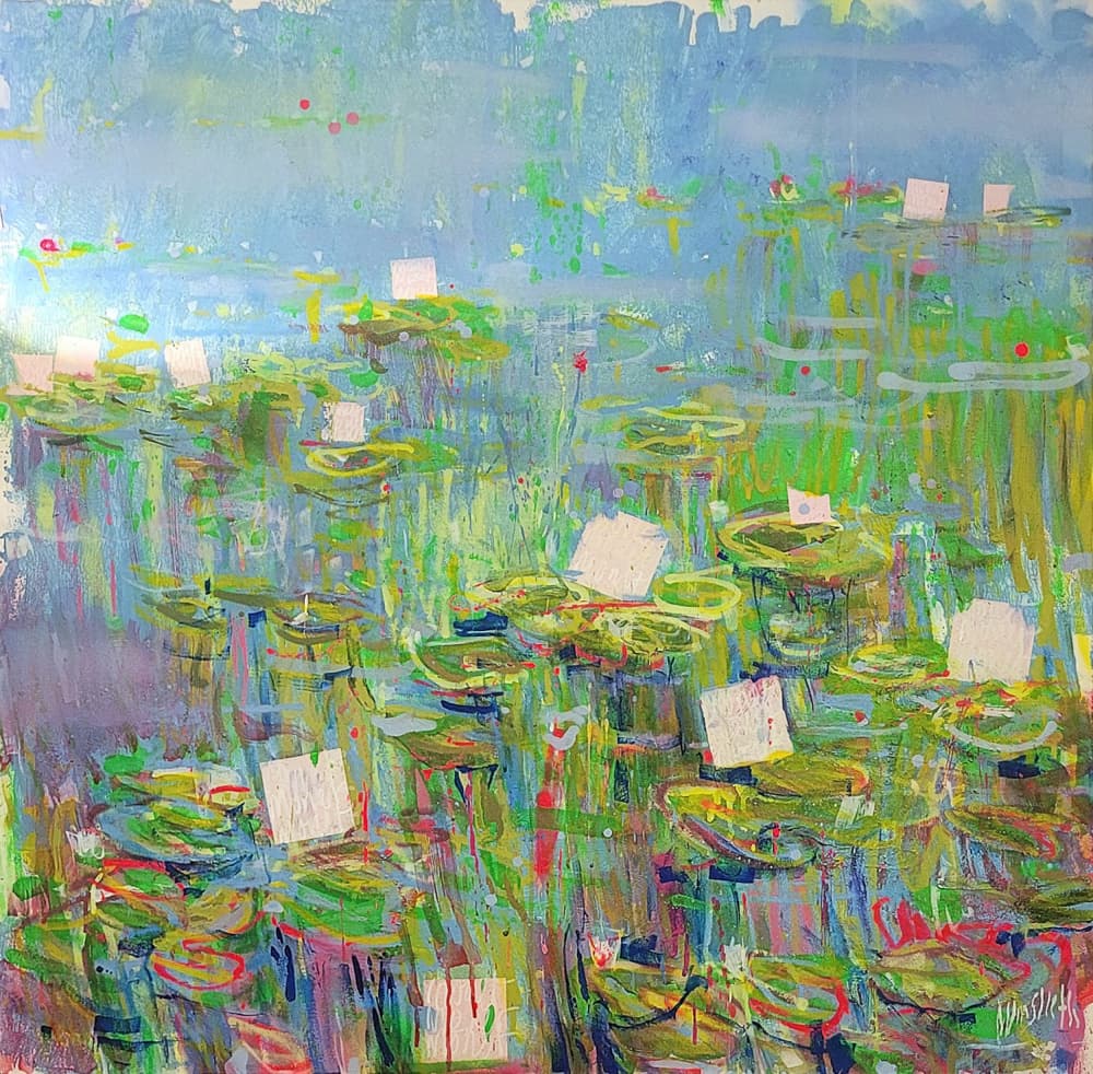 Vibrant Lily Pond by Wayne Sleeth — canvas wall art