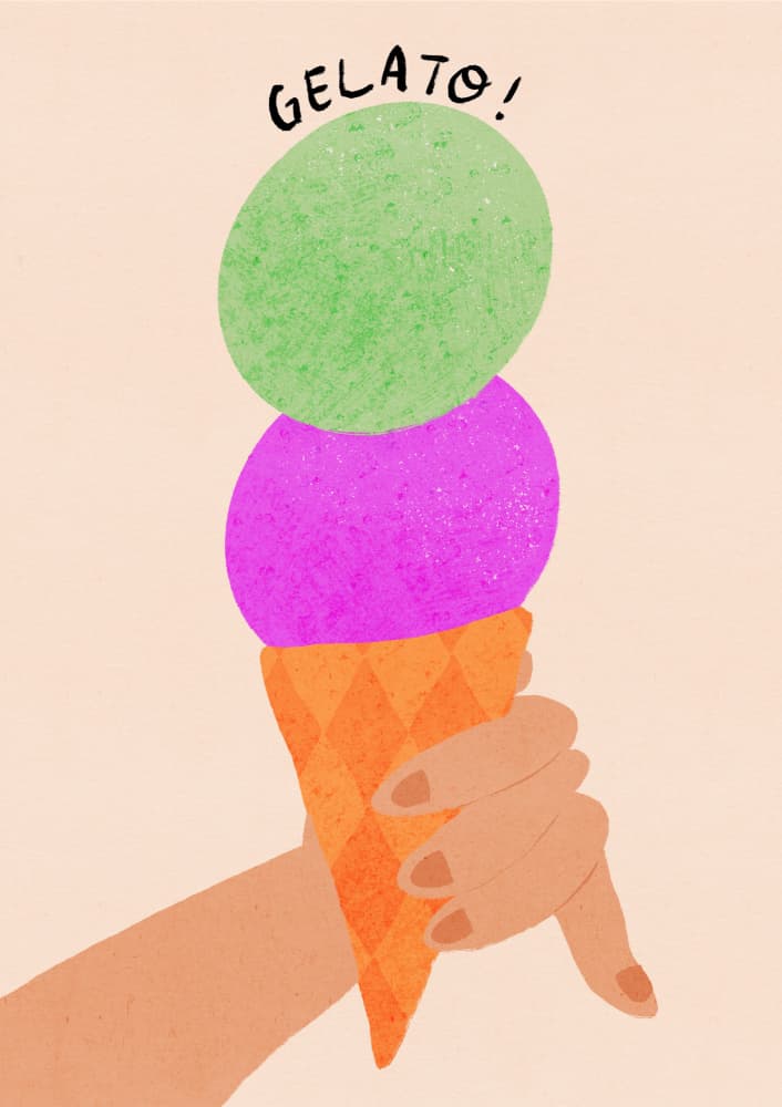 Sweet Gelato Cone by Dirkie Nell — canvas wall art