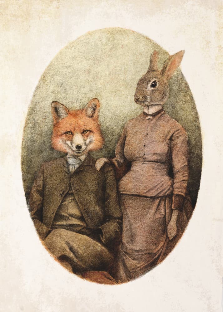 The Foxes by Mike Koubou — canvas wall art