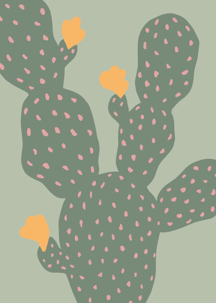Modern Cactus Bloom by Old Artists Studio — canvas wall art