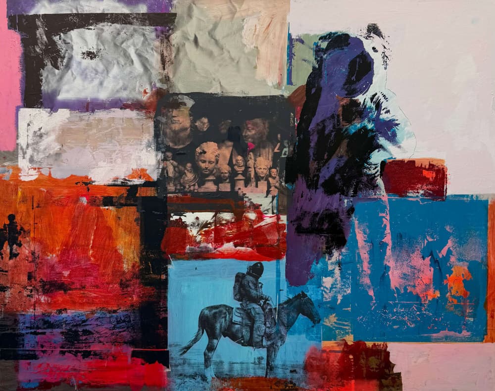 Colorful Mixed Media Figures by Микола Курилюк — canvas wall art