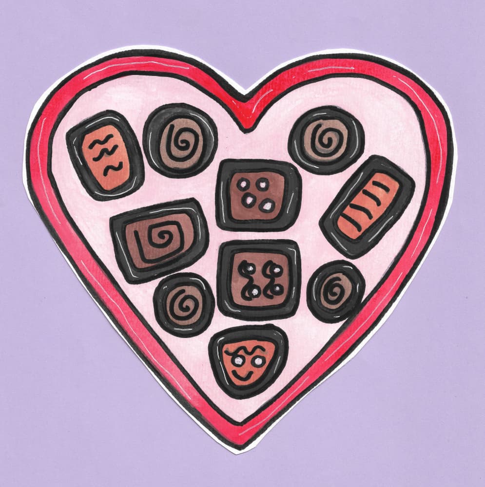 Sweet Heart Chocolates by Lerin Freyou — canvas wall art
