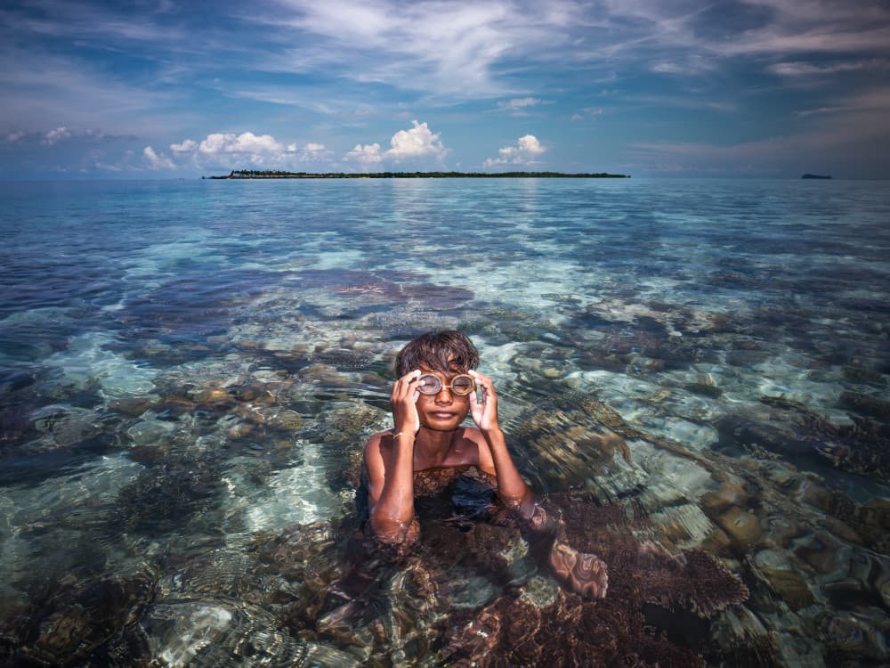 Boy in Tropical Water by Chan Kim — canvas wall art