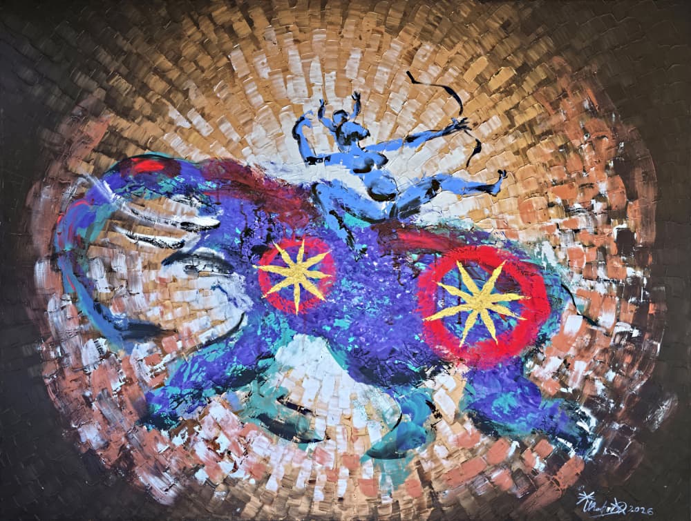 Warrior Goddess Bull by Kanat Ibragimov — canvas wall art