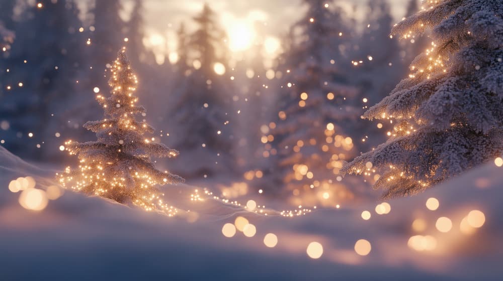 Twinkling Winter Trees by Old Artists Studio IV — canvas wall art