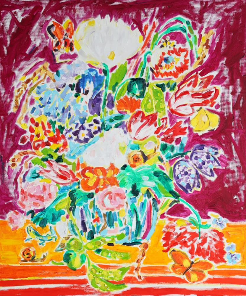 Vibrant Floral Still Life by Tamara Jare — canvas wall art