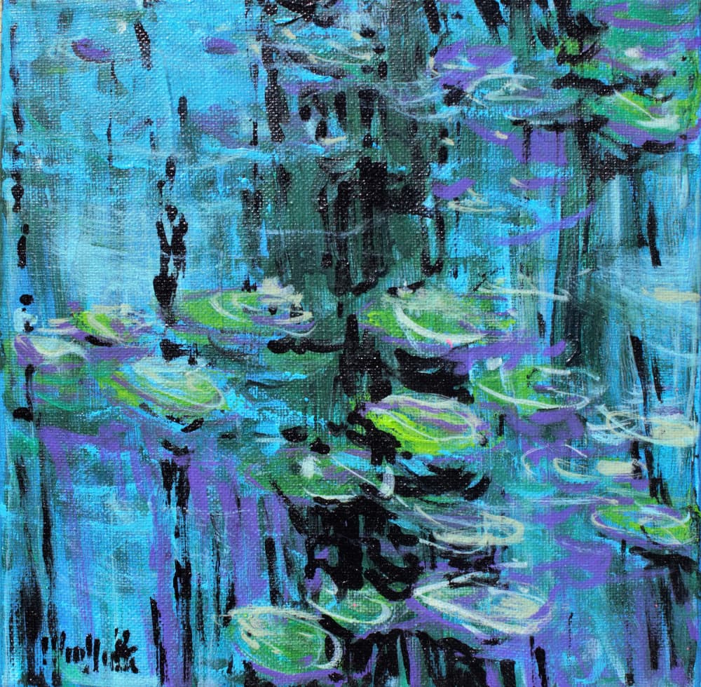 Vibrant Water Lilies by Wayne Sleeth — canvas wall art