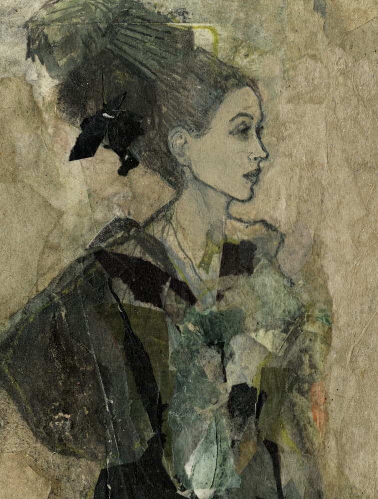 Elegant Woman Profile by Ute Rathmann — canvas wall art