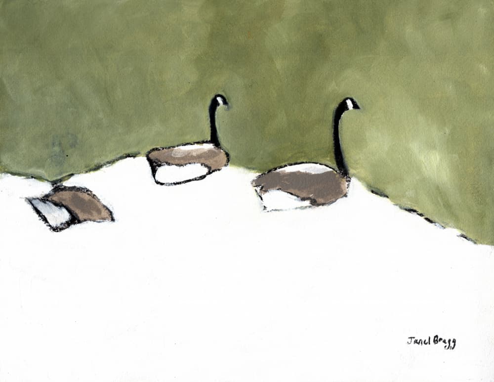 Peaceful Winter Geese by Janel Bragg — canvas wall art