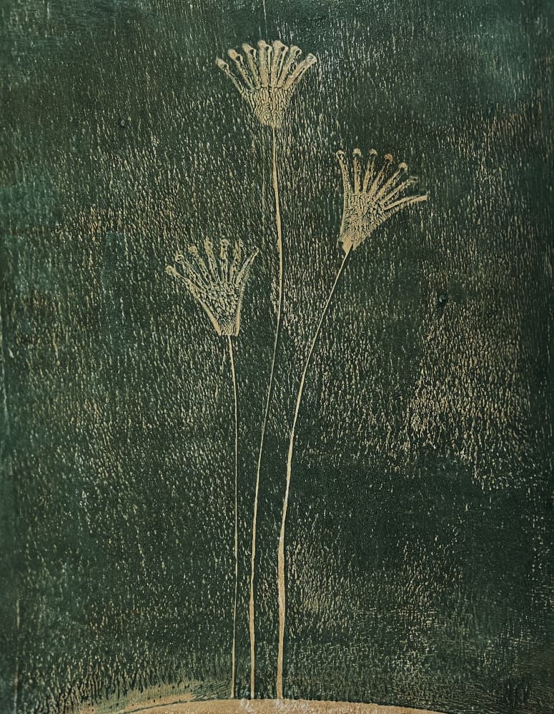 Green Flowers by Christina Misuro — canvas wall art