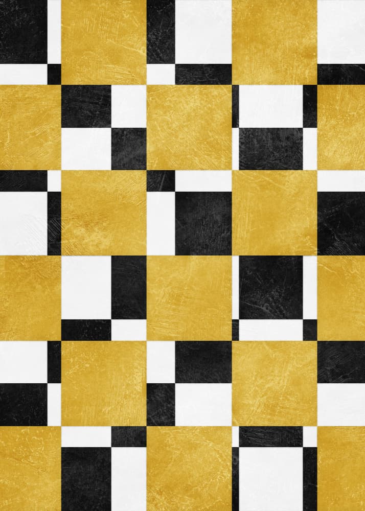 Black Gold Square Mosaic by Ema Paraschiv — canvas wall art