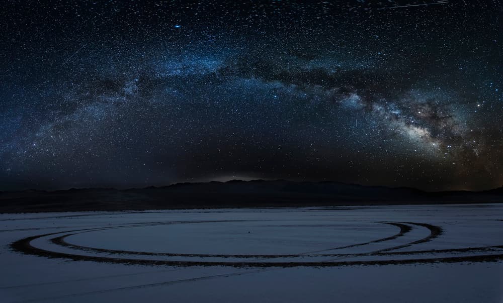 Starry Desert Tracks by Annie Poreider — canvas wall art