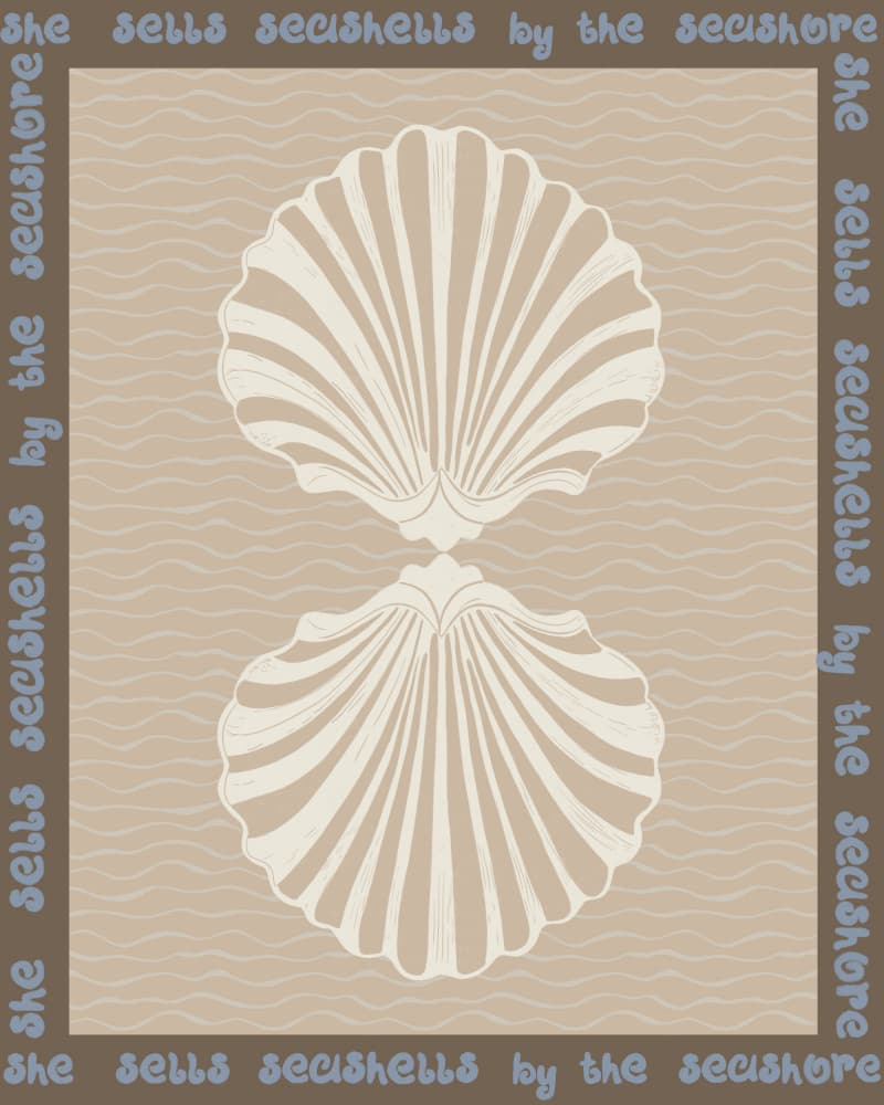 Vintage Coastal Seashells by Radhika Modi — canvas wall art
