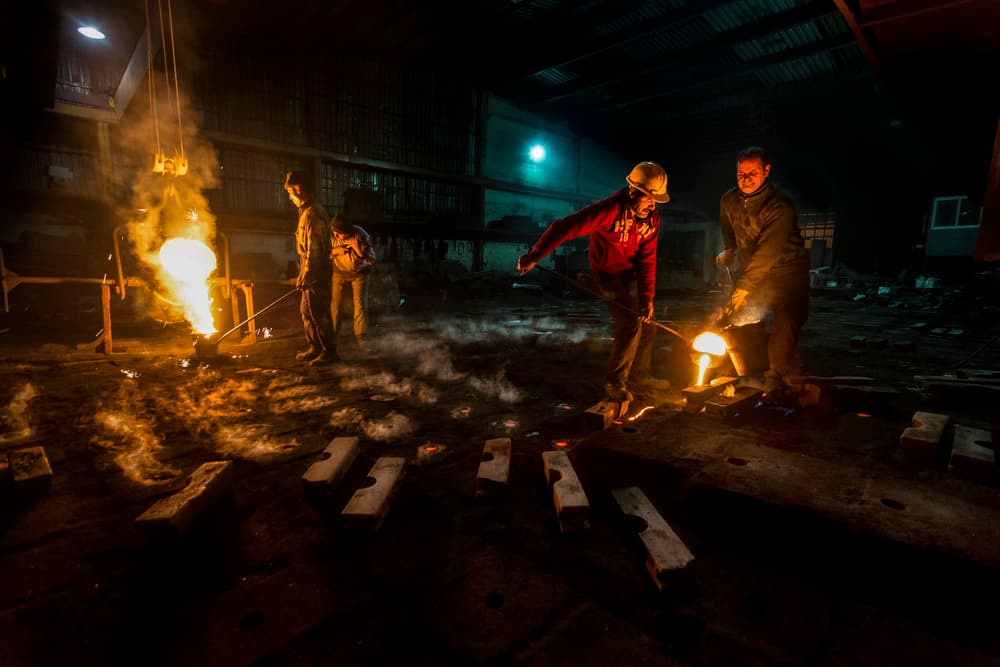 Molten Metal Pour by Yasemin Bakan — canvas wall art