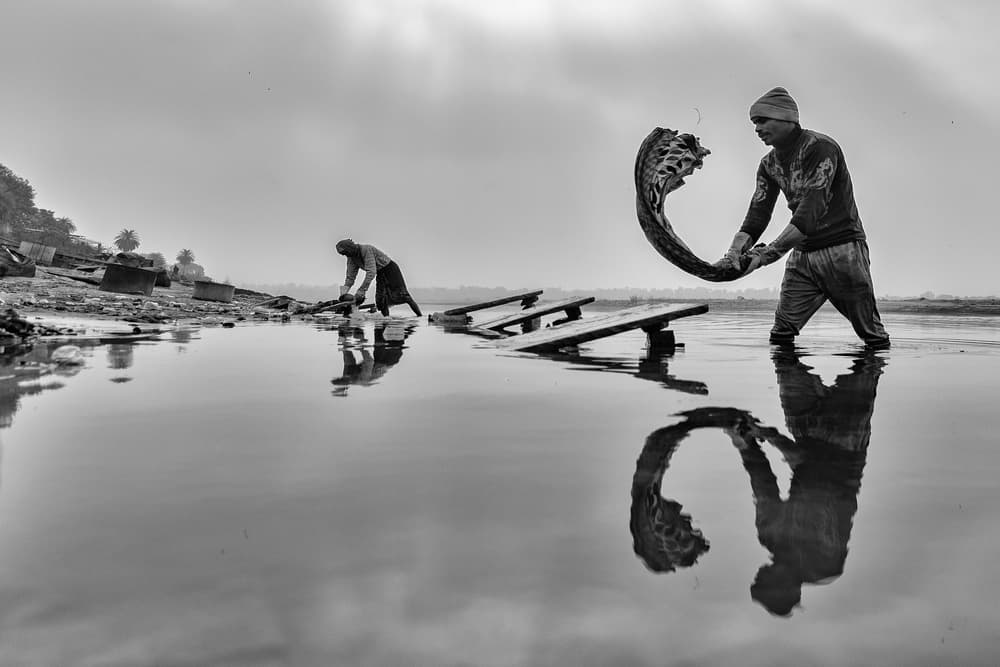 Water Serpent Reflection by Yasemin Bakan — canvas wall art