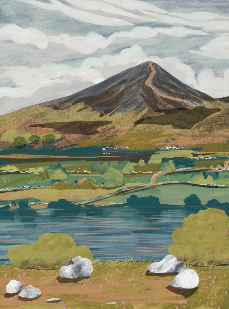 Lakeside Mountain View by Charlotte Trudgett — canvas wall art