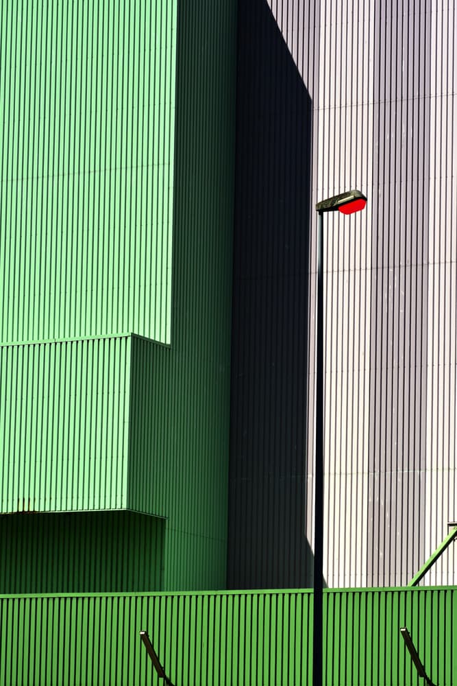 Urban Geometry Red Light by Alexander Buss — canvas wall art