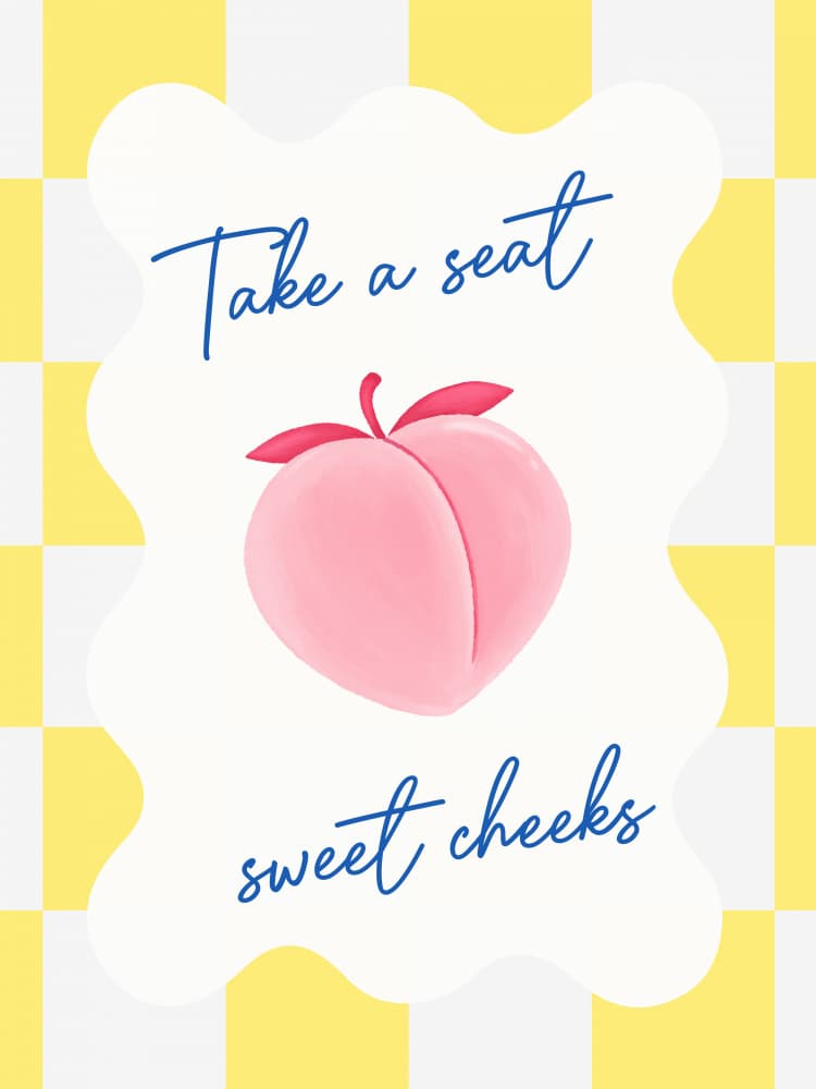 Take a Seat Sweet Cheeks by Jolly and Dash — canvas wall art
