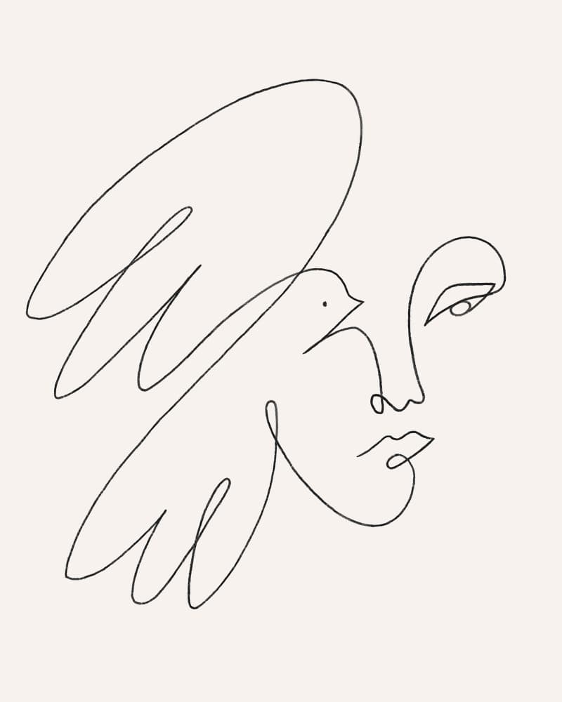 Gentle Line Bird by Kit Agar — canvas wall art