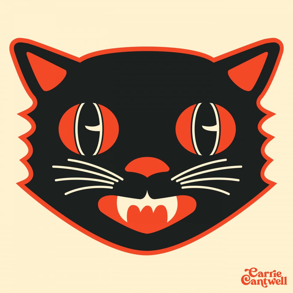 Scaredy Cat by Carrie Cantwell — canvas wall art