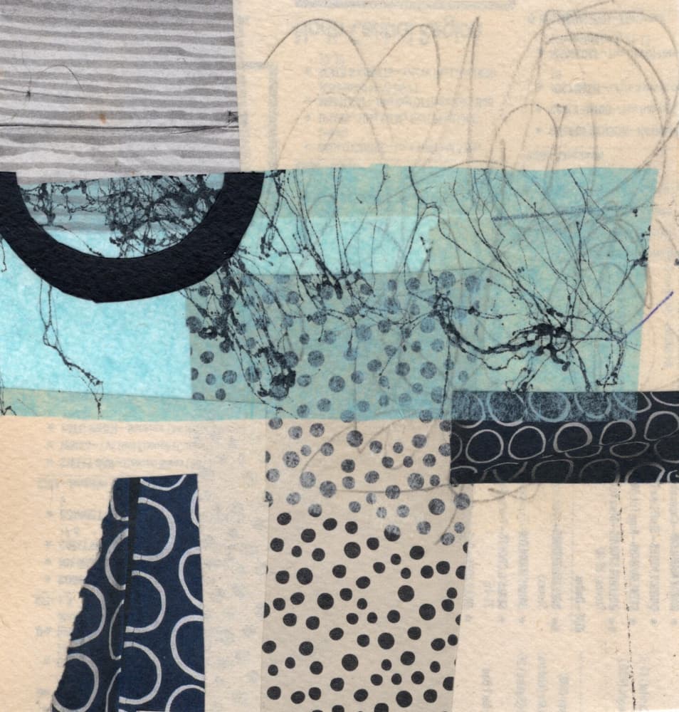 Abstract Blue Collage by Cordula Kagemann — canvas wall art