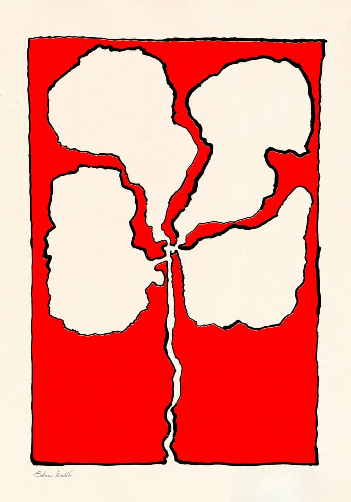 Red Flower by EDEN KALIF — canvas wall art