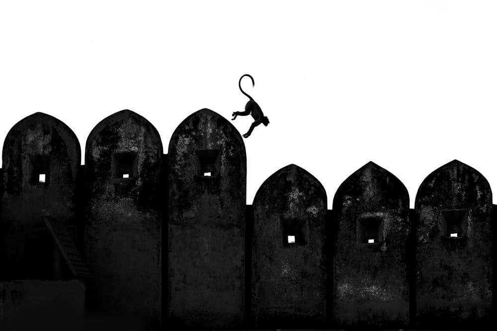 Fortress Monkey Leap by Yasemin Bakan — canvas wall art