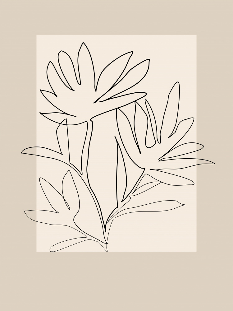 Botanical Line Drawing by Elena Ristova — canvas wall art