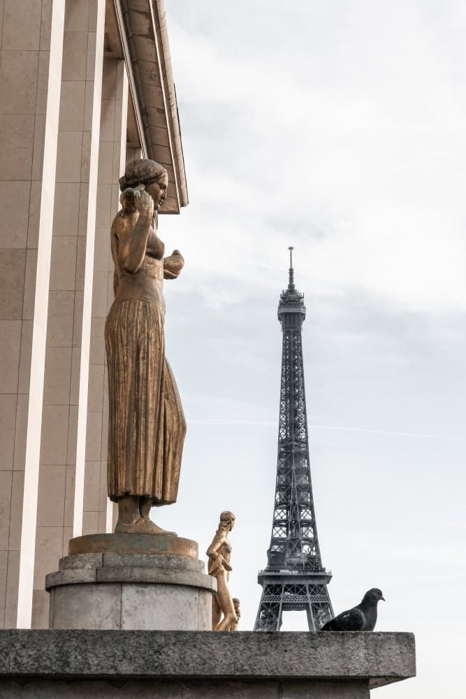 Eiffel Tower Statues by Old Artists Studio III — canvas wall art