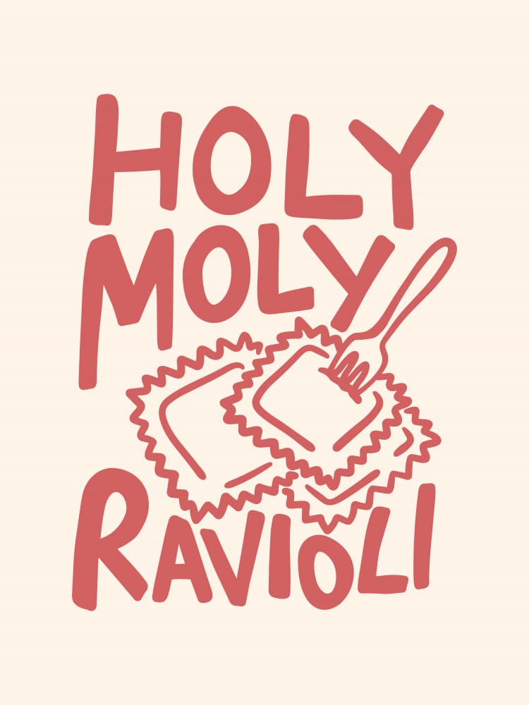 Holy Moly Ravioli by Mathieu — canvas wall art