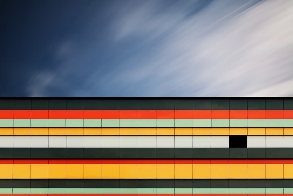Vibrant Architectural Stripes by Amir hossein Shojaii — canvas wall art