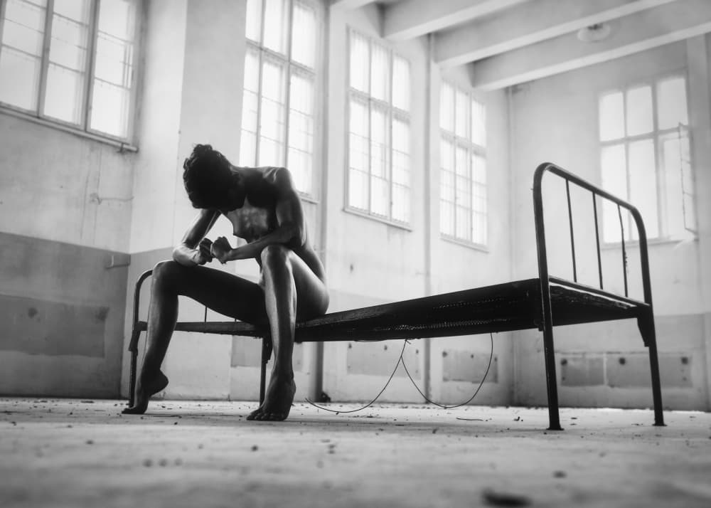 Pensive Nude in Solitude by Velizar Ivanov — canvas wall art