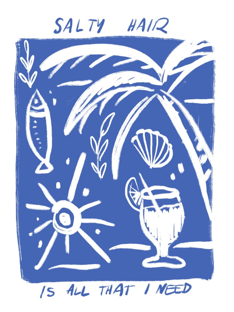 Salty Hair Poster by Anis Illustration — canvas wall art