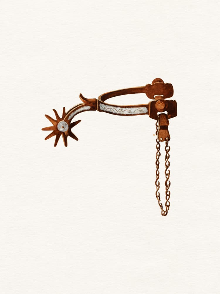 Rustic Western Spur by Wild Violets — canvas wall art