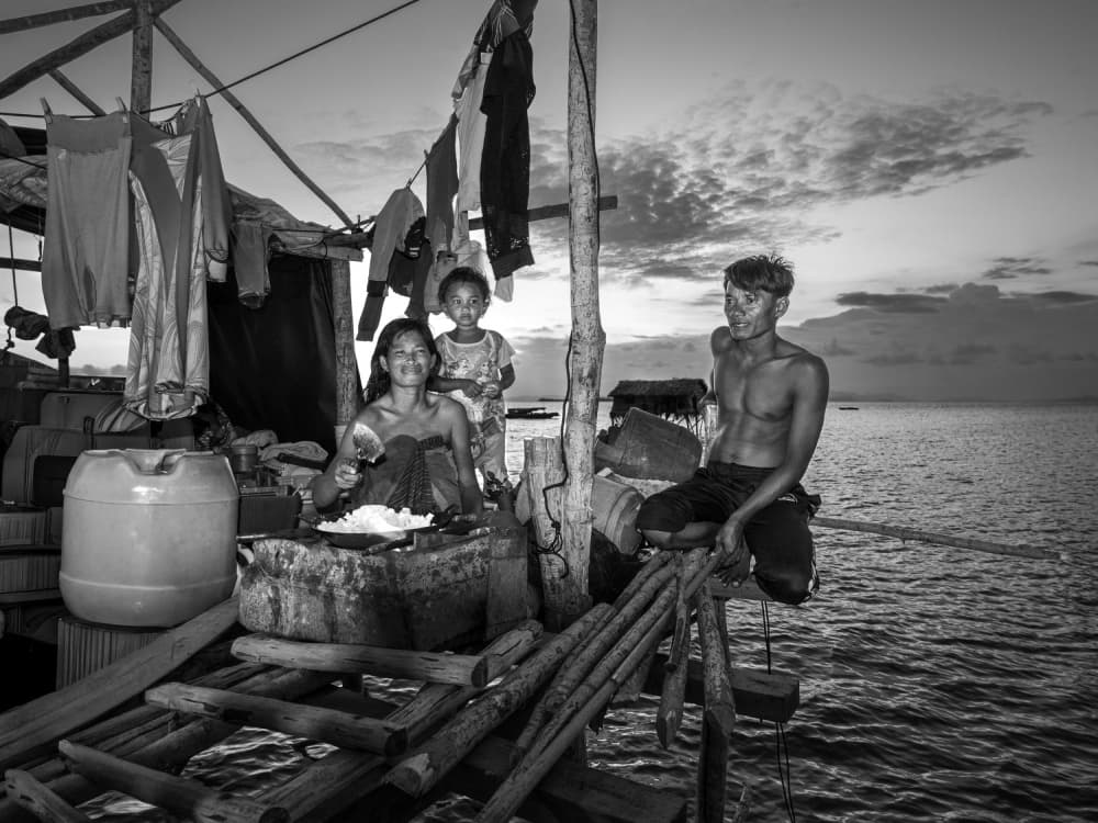 Sea Village Family by Chan Kim — canvas wall art
