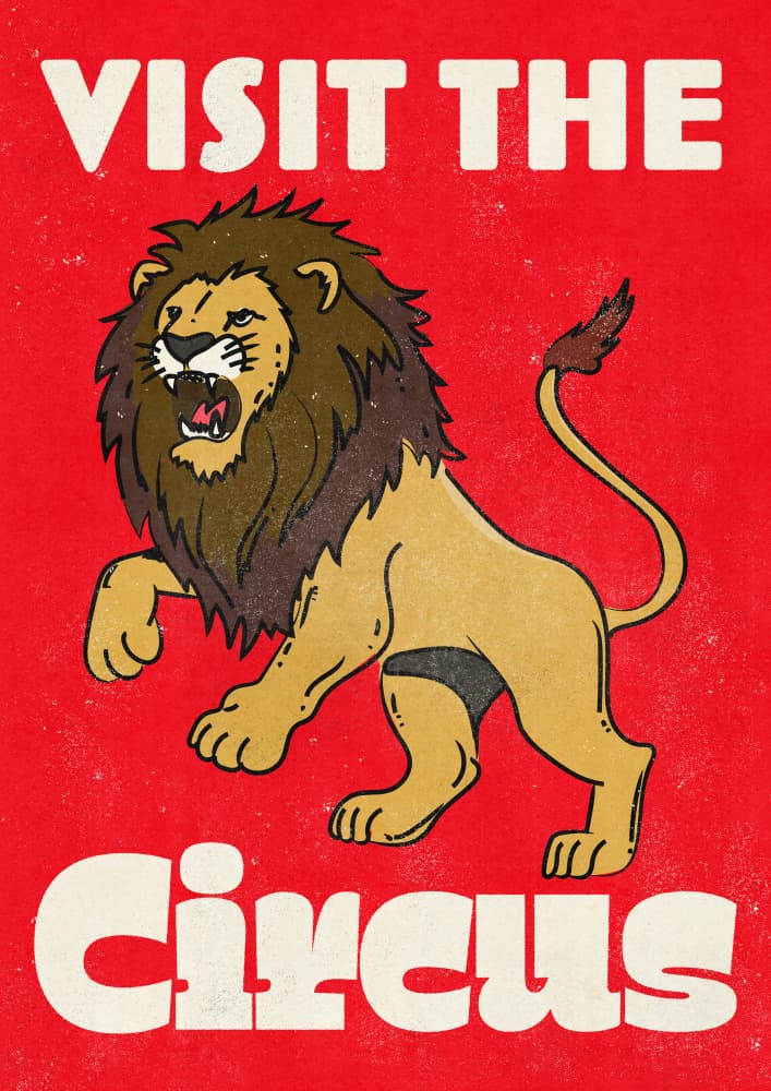 Vintage Circus Lion by Nicholas — canvas wall art