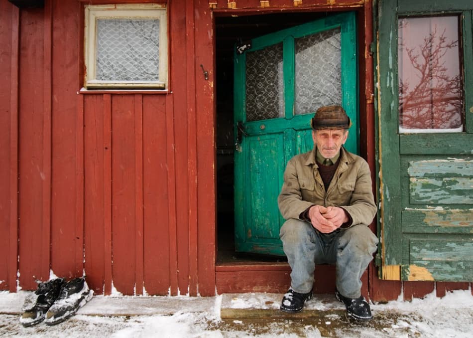 Old Man Winter Porch by Vlad Dumitrescu — canvas wall art