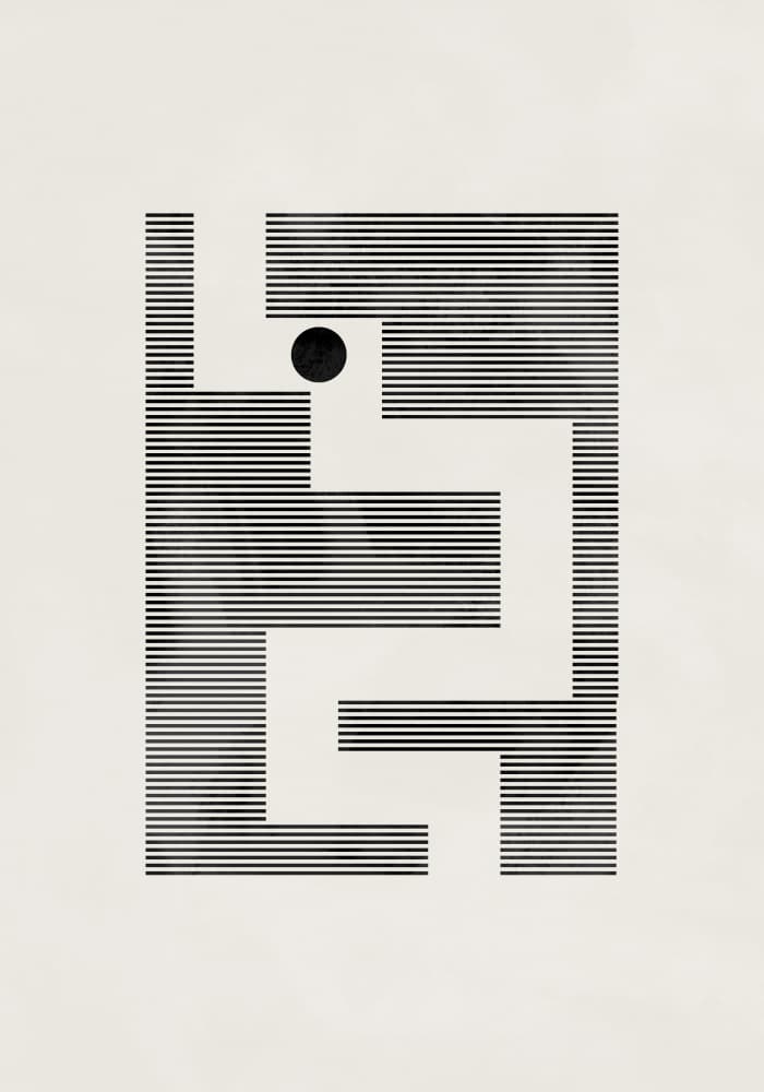 Minimalist Maze Dot by Old Artists Studio II — canvas wall art