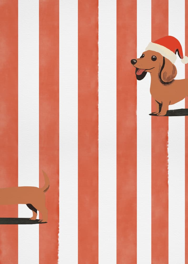 Christmas Dachshund Duo by Old Artists Studio — canvas wall art