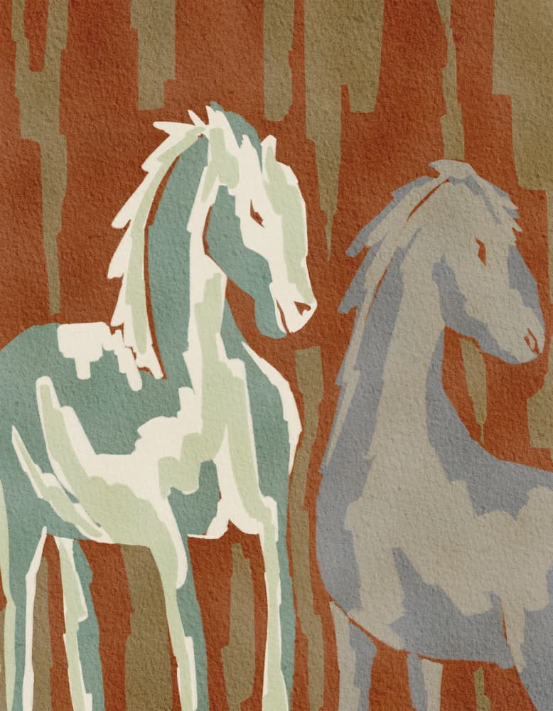 Abstract Forest Horses by Nikita Jariwala — canvas wall art