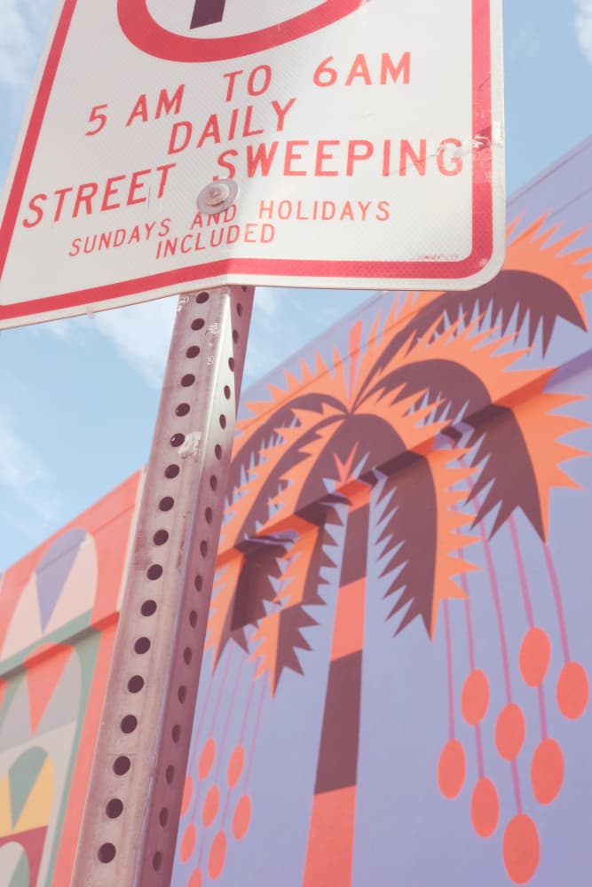 Colorful Palm Street Mural by Old Artists Studio III — canvas wall art