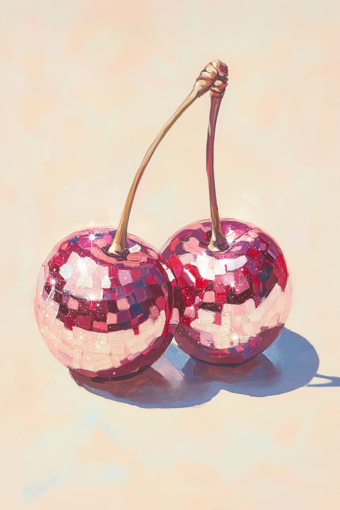 Disco Cherries by Melloi Art Prints — canvas wall art