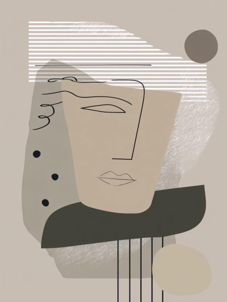 Minimalist Abstract Face by Imaginative — canvas wall art