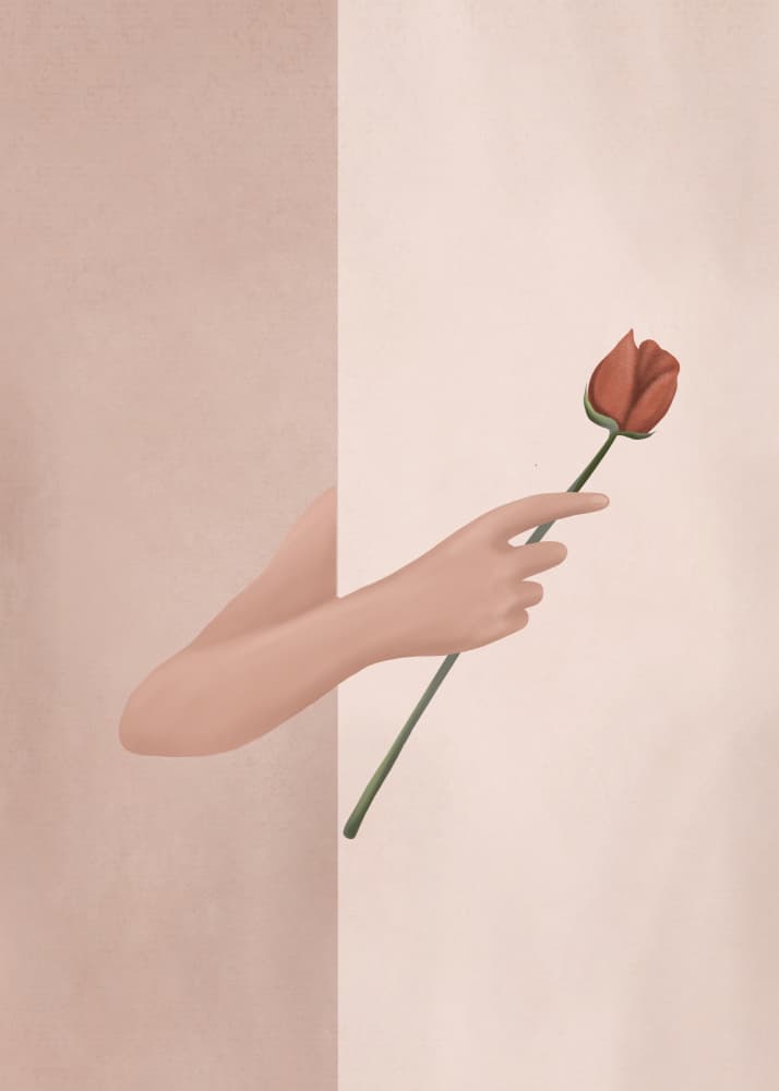 Tender Rose Hand by City Art — canvas wall art