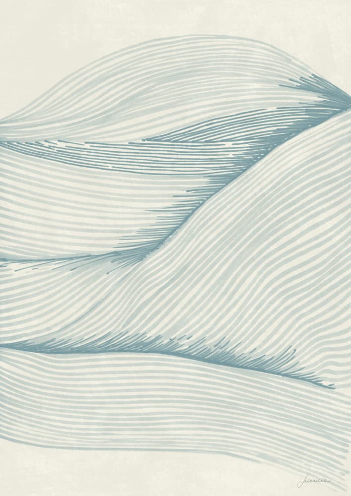 Undulating Blue Landscape by Lucrecia Caporale — canvas wall art