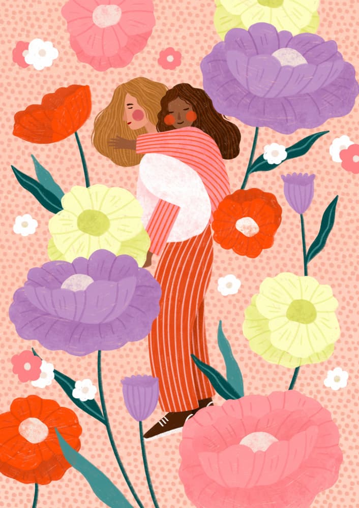 Joyful Floral Embrace by Bea Müller — canvas wall art