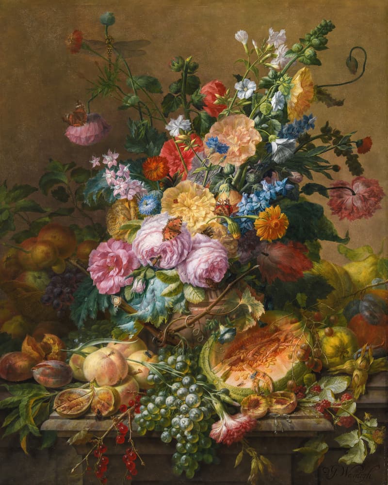 Flowers by Dominicus Gottfried Waerdigh — canvas wall art