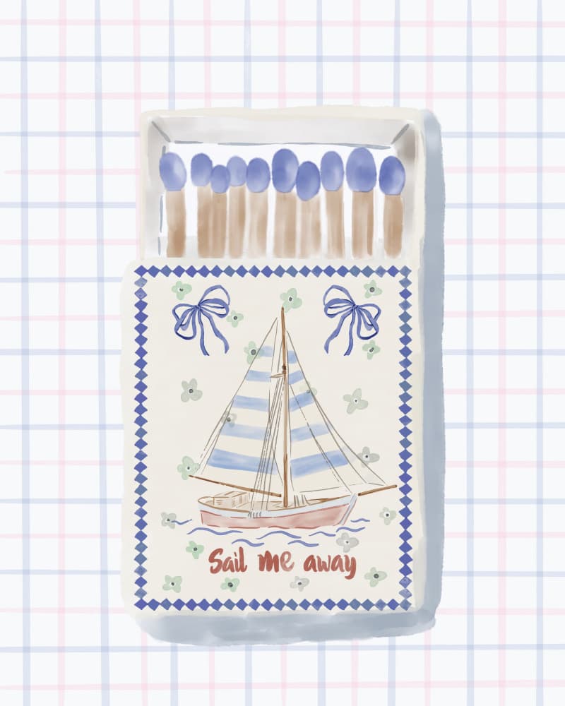 Nautical Matchbox Sailboat by Radhika Modi — canvas wall art