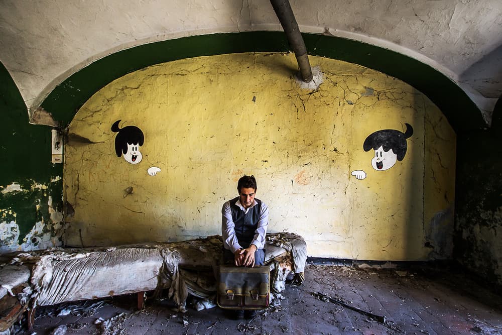 Man in Urban Decay by Daraio Domenico — canvas wall art